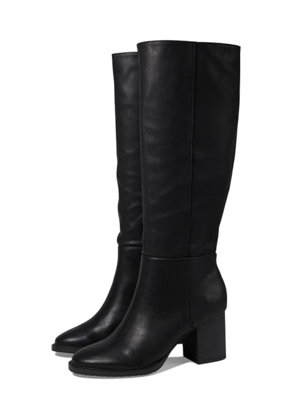 Zodiac Riona Tall Black Knee-High Block Heel Riding Boots faux vegan leather 9.5
